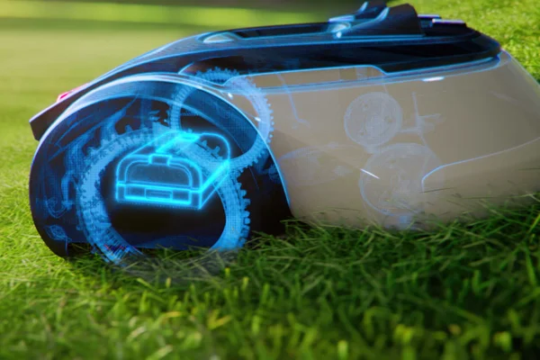 Transparent overlay reveals internal motor, gears and drive components.