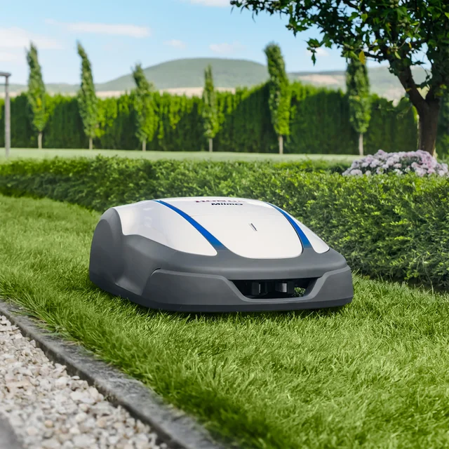 Miimo 4000 Live Robot Lawnmower with Installation Kit, Cordless Lawn Trimmer + 2Ah Battery and Fast Charger
