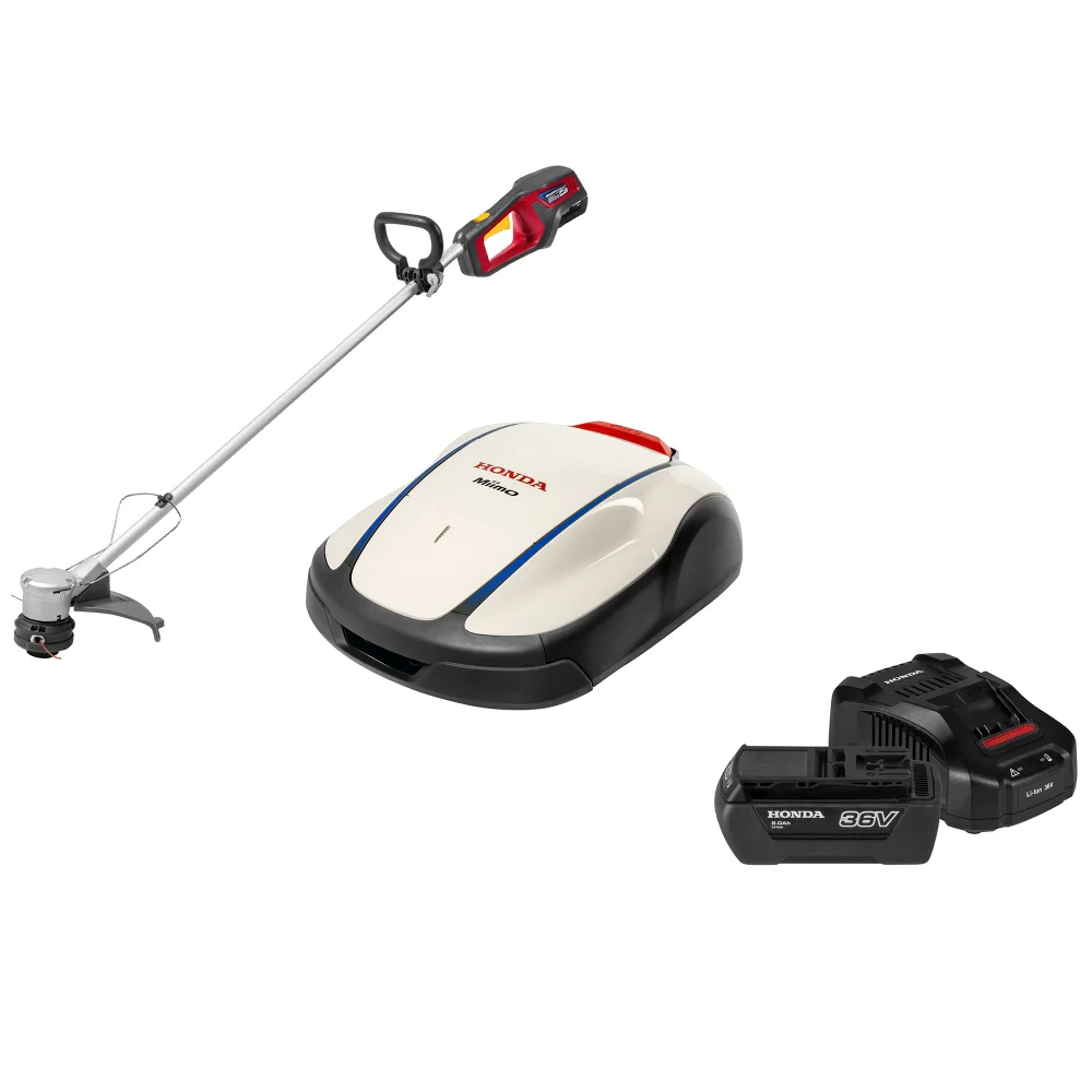 Miimo 4000 Live Robot Lawnmower with Installation Kit, Cordless Lawn Trimmer + 2Ah Battery and Fast Charger Image 1