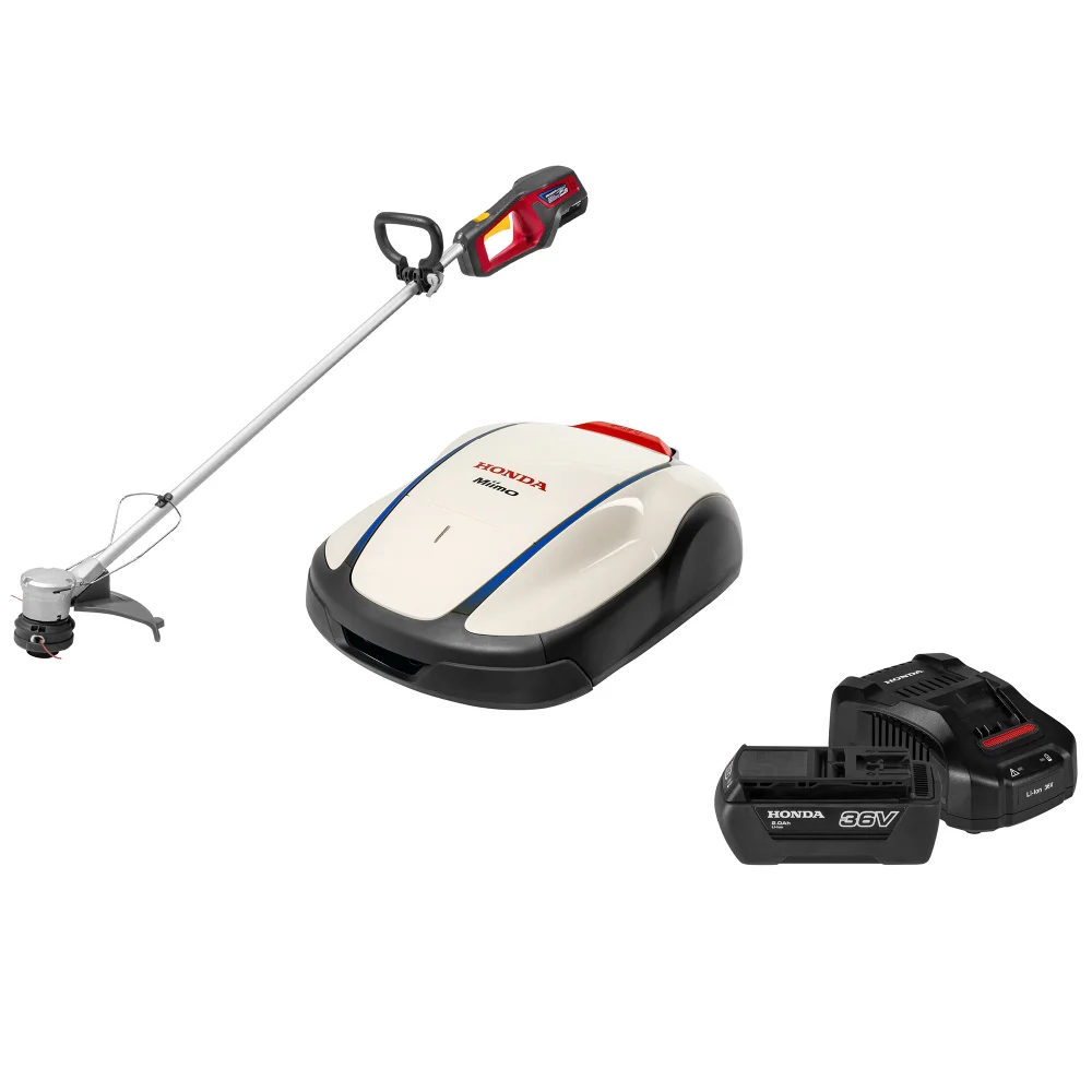 Miimo 1500 Robot Lawnmower with Installation Kit, Cordless Lawn trimmer + 2Ah Battery & Fast Charger Image 1