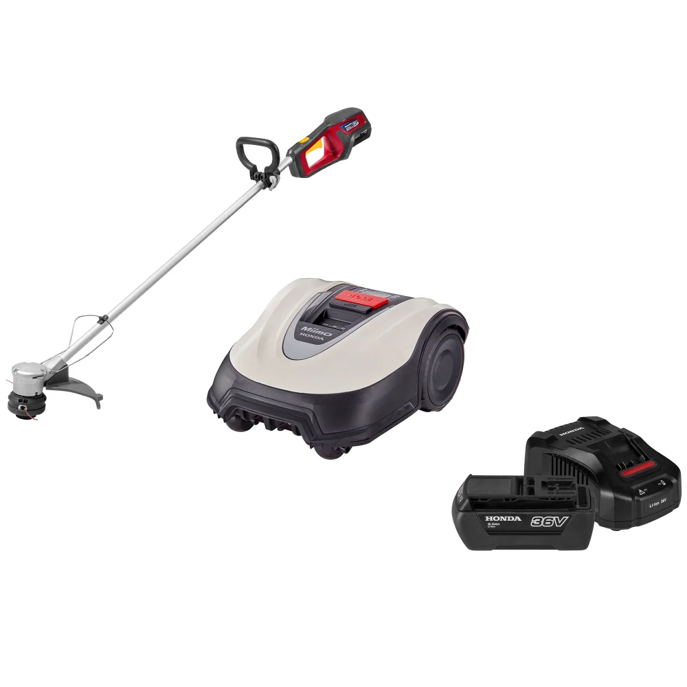 Miimo 40 Live Robot Lawn Mower with Wire and Pegs, Cordless Lawn trimmer + 2Ah Battery & Fast Charger Image 1