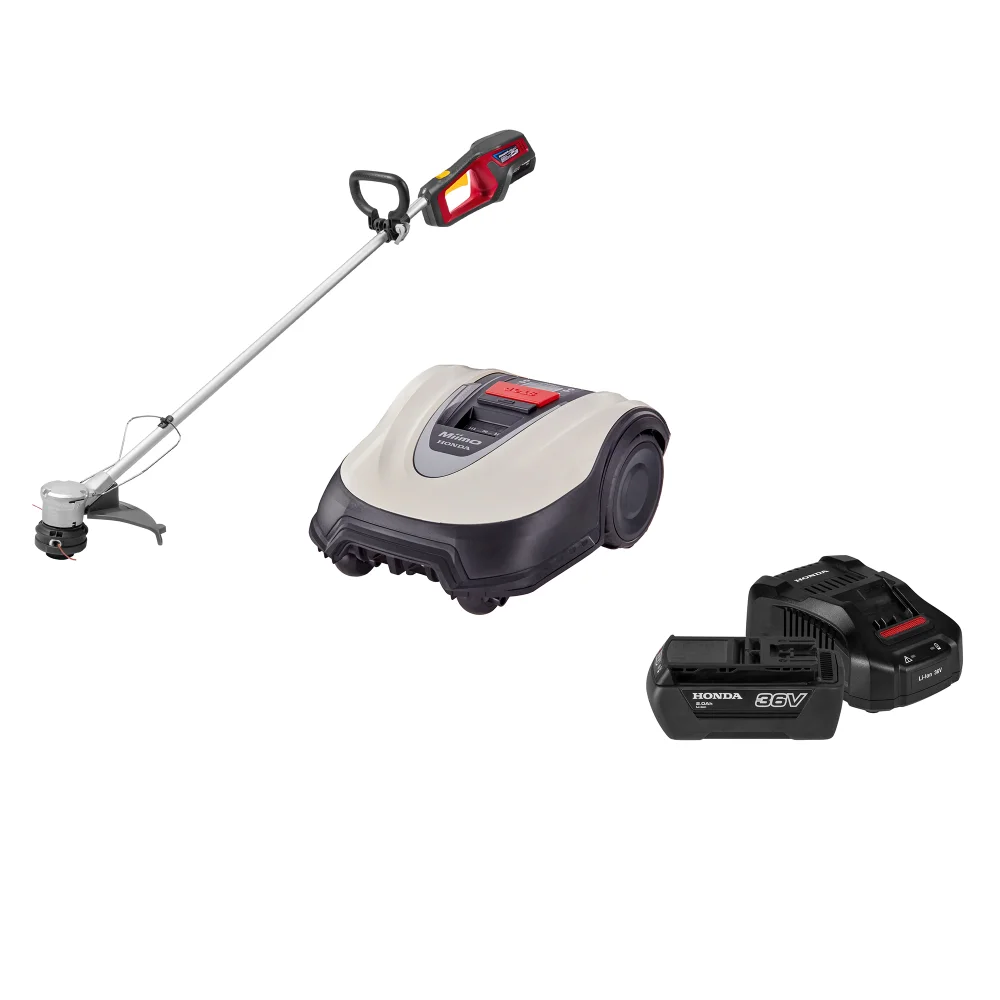 Miimo 40 Robot Lawnmower with Wire and Pegs, Cordless Lawn Trimmer + 2Ah Battery and Fast Charger Image 1