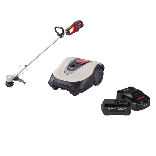 Miimo 40 Robot Lawnmower with Wire and Pegs, Cordless Lawn Trimmer + 2Ah Battery and Fast Charger